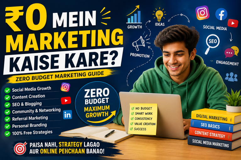 ₹0 Mein Marketing Kaise Kare? | Zero Budget Marketing Guide for Students in India