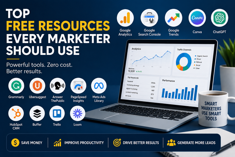 Top FREE Resources Every Marketer Should Use in 2026